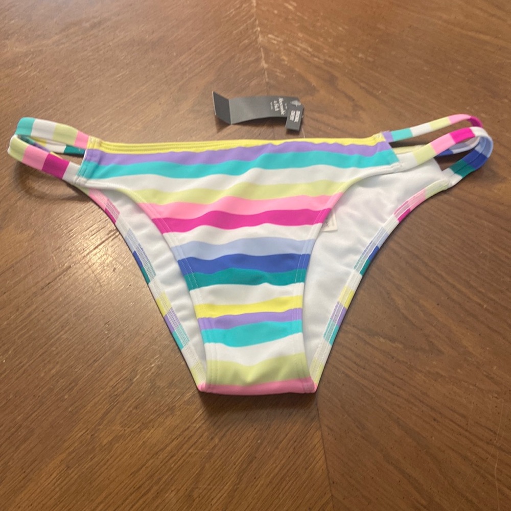NWT Abercrombie & Fitch original cheeky colorful stripes bikini bottom xl